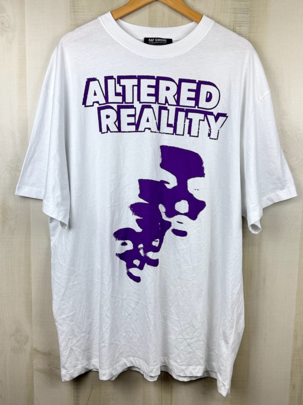 NWOT Raf Simons Men’s Oversized Short Sleeve T-Shirt Altered Reality Large FLAW